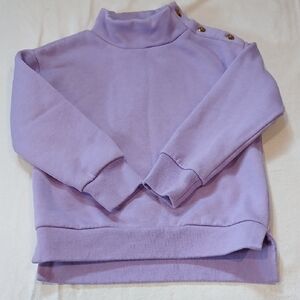 Crewcuts Lilac Button-Shoulder Mock Neck Sweater
